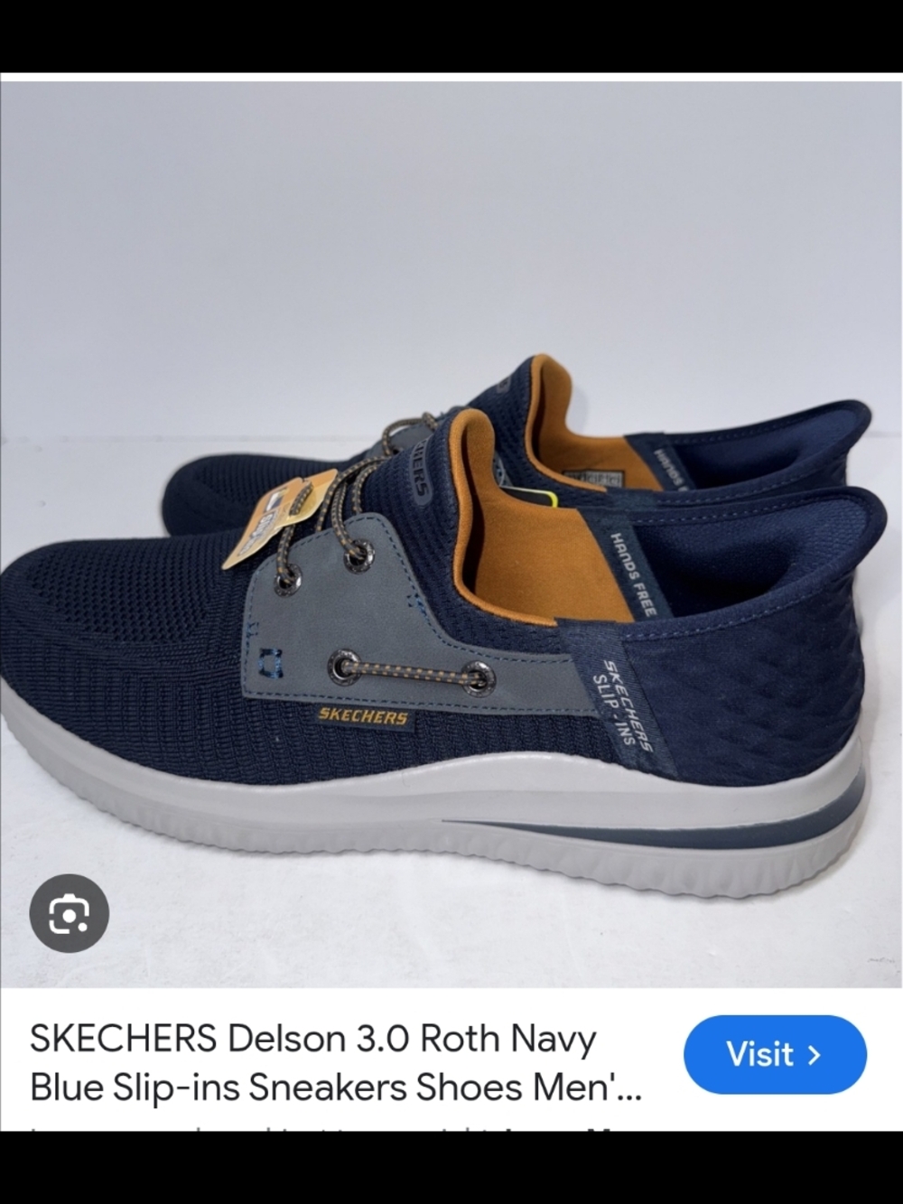 Skechers Delson 3.0 Roth Navy Blue Slip-On Sneakers for Men